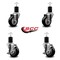 Service Caster 3.5'' Black Poly Wheel Swivel 1-3/4'' Expanding Stem Caster Set 2 Brakes, 4PK SCC-EX20S3514-PPUB-BLK-2-TLB-2-134 - alternate 4